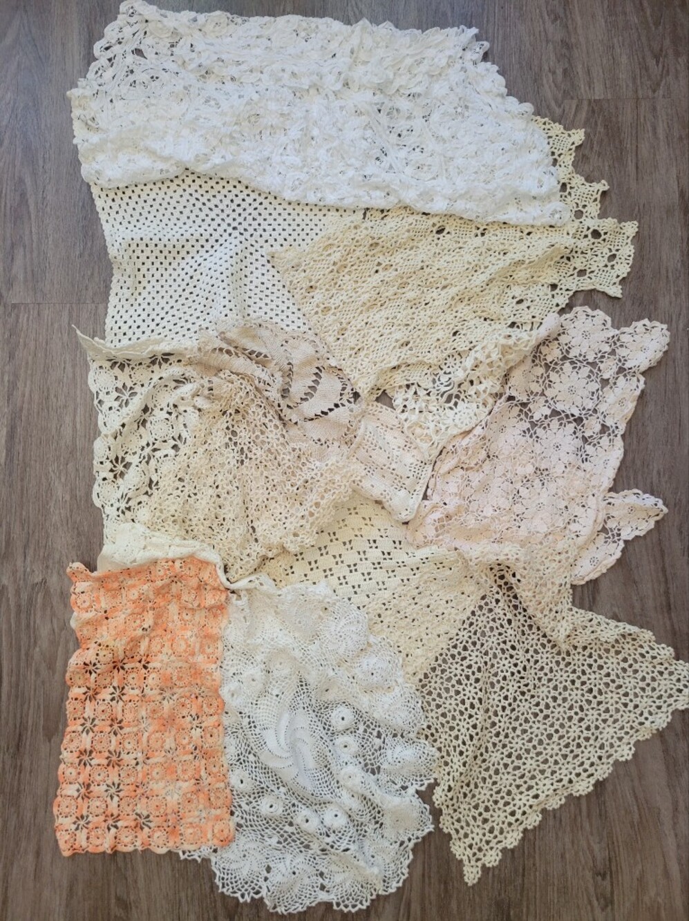 Vintage Doily Lot × 13 Crochet Lace Shabby Chic Granny Bundle Boho Table Cloth